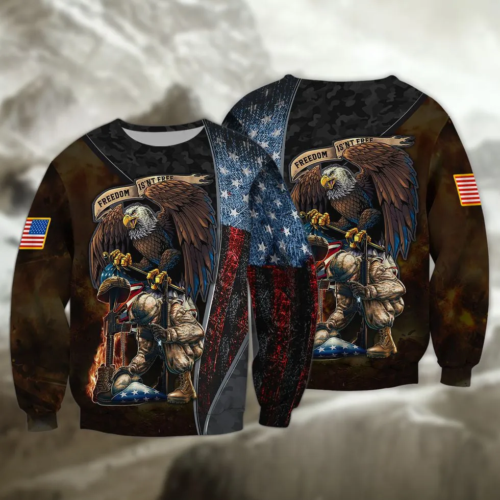 Freedom Isn'T Free United State Veteran 3D Shirts, Veteran American Eagle Design Clothing