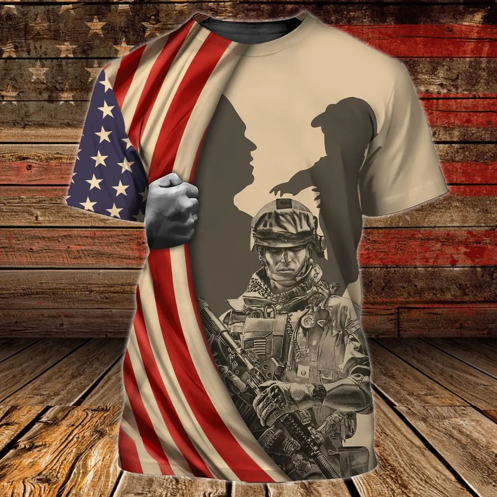 Gift For Veteran Grandpa, 3D Print Shirt Veteran American Flag Pattern, Classic Veteran Zip Up Hoodie