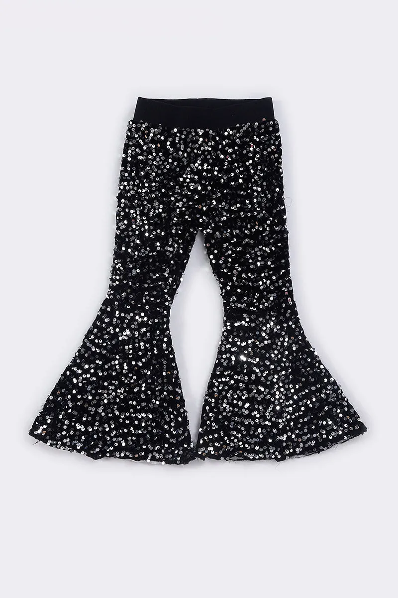 Grey sequin bell pants