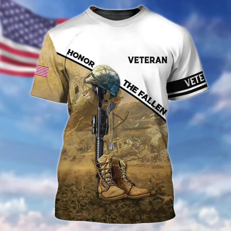 Honor The Fallen 3D Print On Shirt, Ugly Sweater For Veteran, Gift For Us Veteran