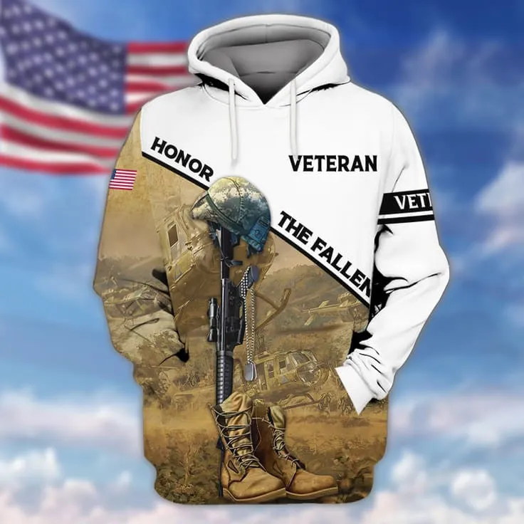 Honor The Fallen 3D Print On Shirt, Ugly Sweater For Veteran, Gift For Us Veteran