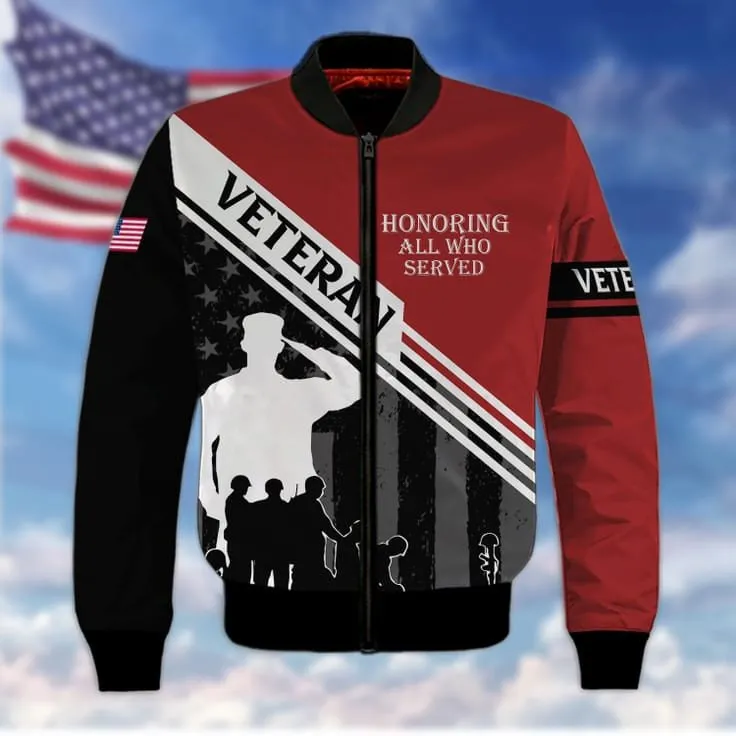 Honoring All Who Served 3D Veteran Shirt For Him, American Veteran Gift, Veteran Clothing