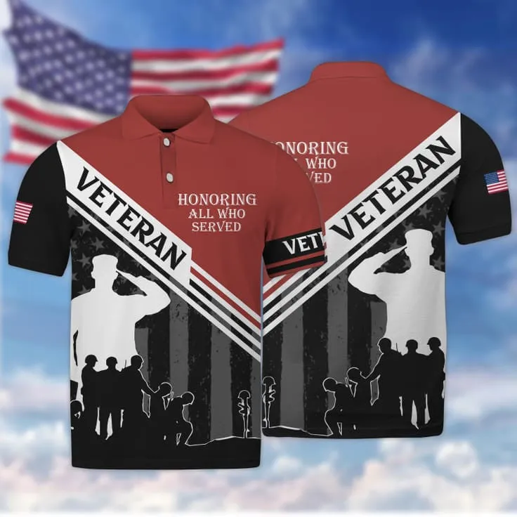 Honoring All Who Served 3D Veteran Shirt For Him, American Veteran Gift, Veteran Clothing