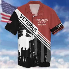 Honoring All Who Served 3D Veteran Shirt For Him, American Veteran Gift, Veteran Clothing