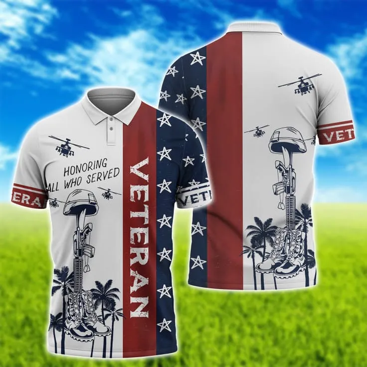 Honoring All Who Served Veteran Hawaiian Shirt, 3D Hoodie Veteran Pattern, Patriotic Veteran Gifts