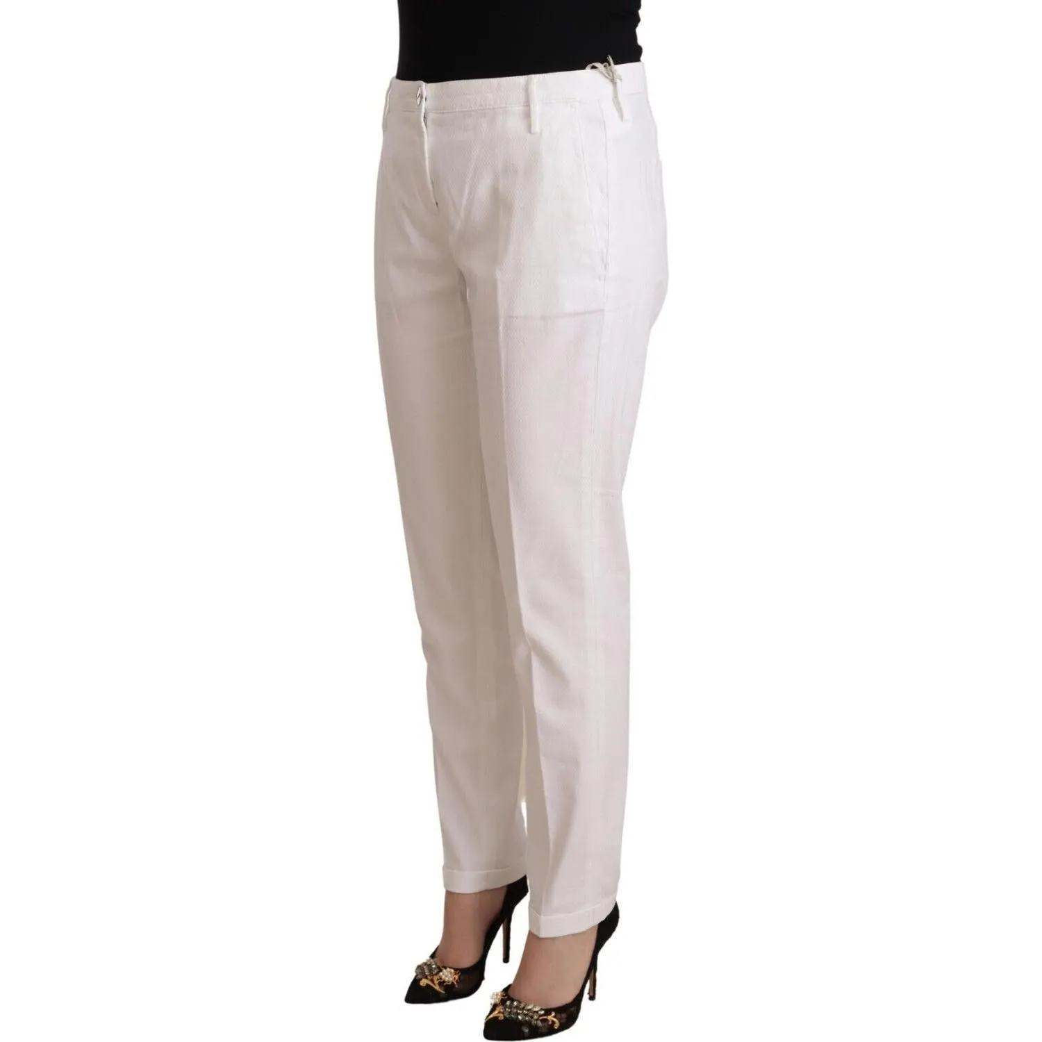 Jacob Cohen Elegant Mid Waist Tapered Trousers