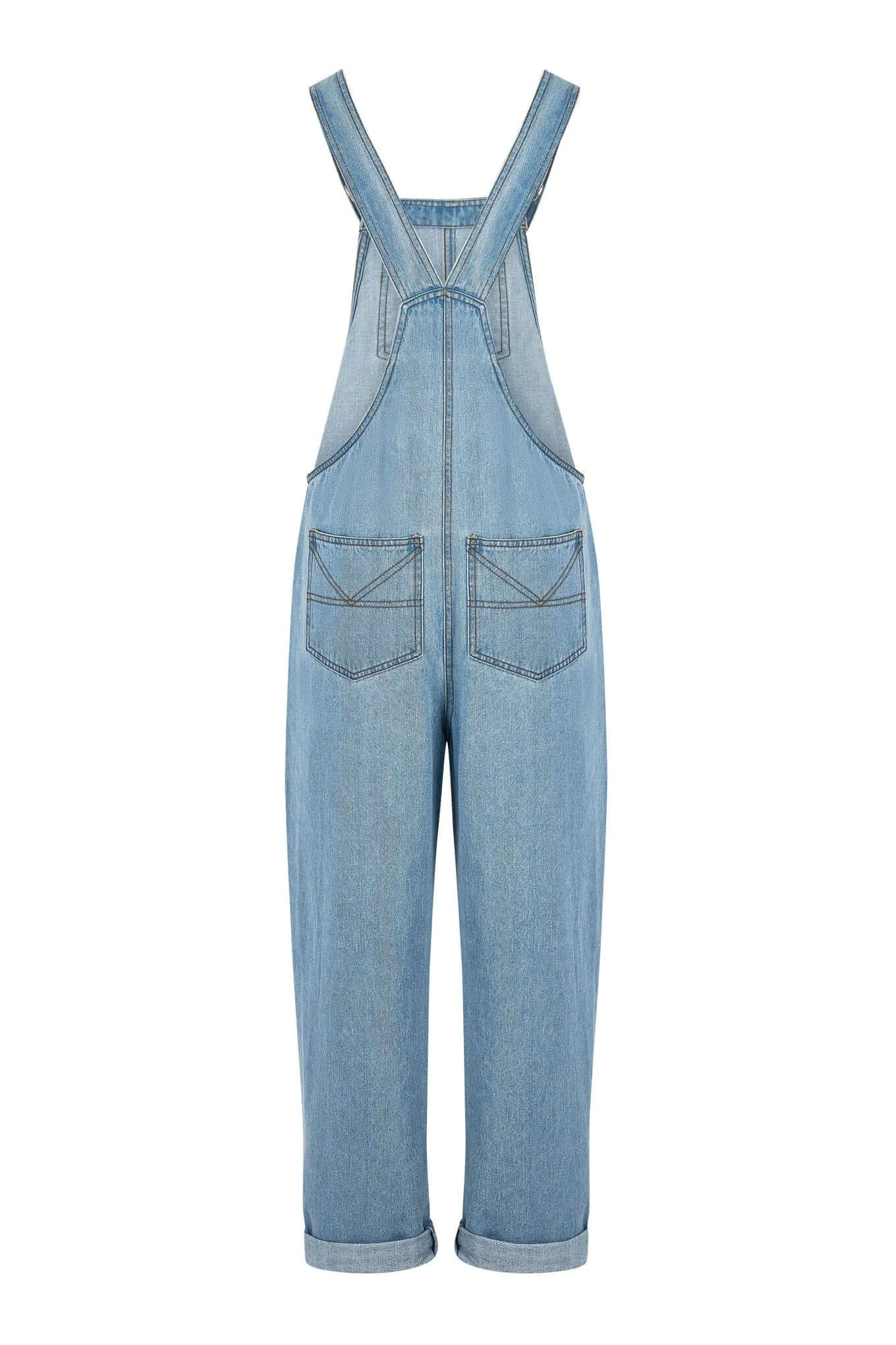 JOY Organic Cotton Denim Dungarees - Stone Wash