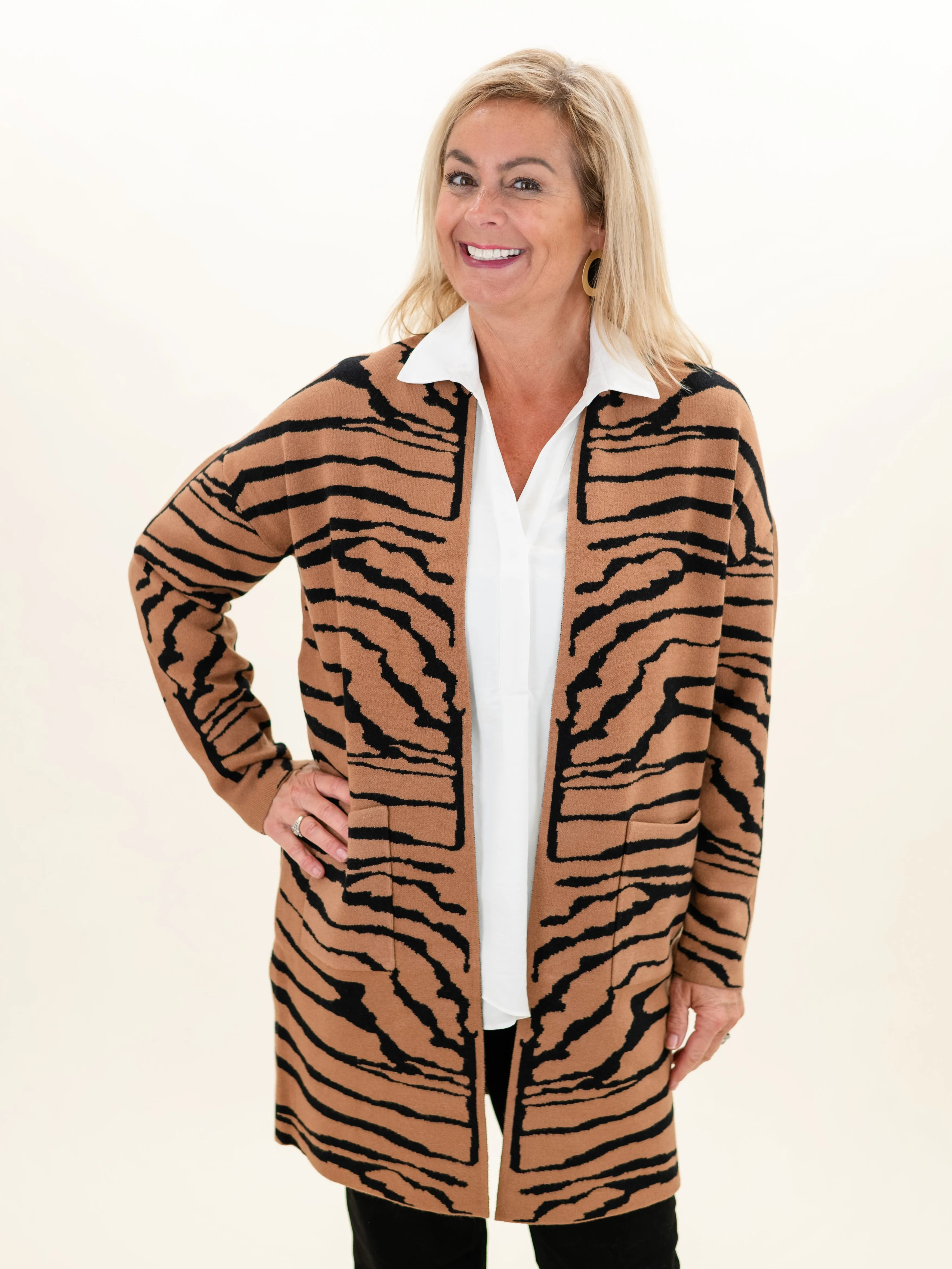 Knit Tiger Cardigan by Renuar