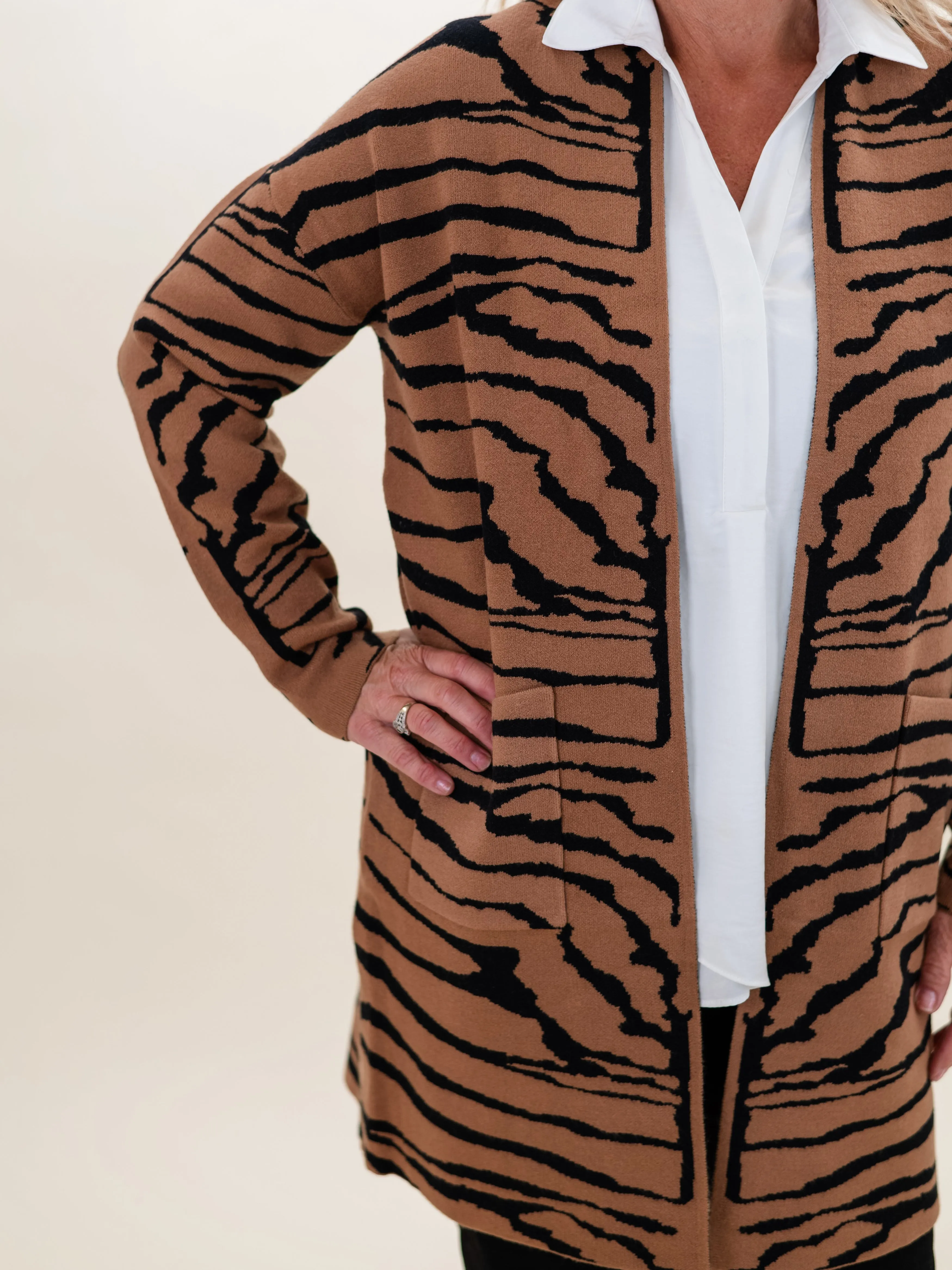 Knit Tiger Cardigan by Renuar