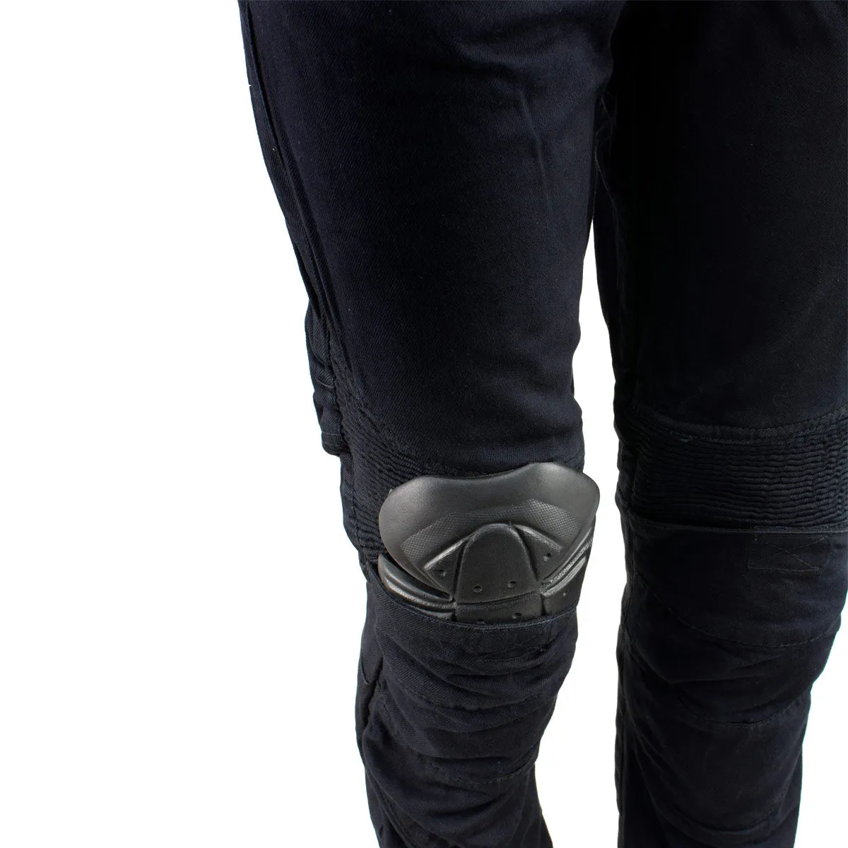 Ladies XS2823 Black Denim Motorcycle Pants with CE Approved Armor