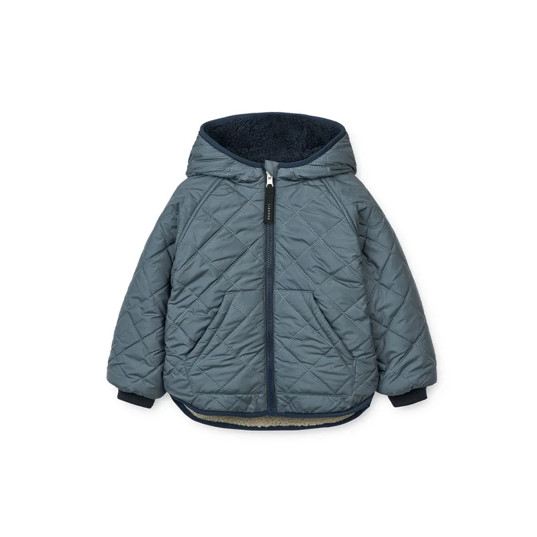 Liewood Jackson Reversible Jacket - Whale Blue Multi Mix