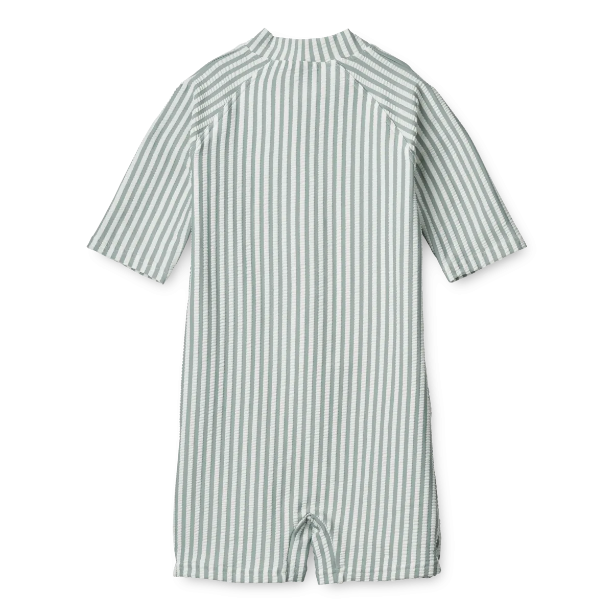 Liewood Max Seersucker Swimming Jumpsuit With Short Sleeves | Y/D Stripe: Sea Blue/White