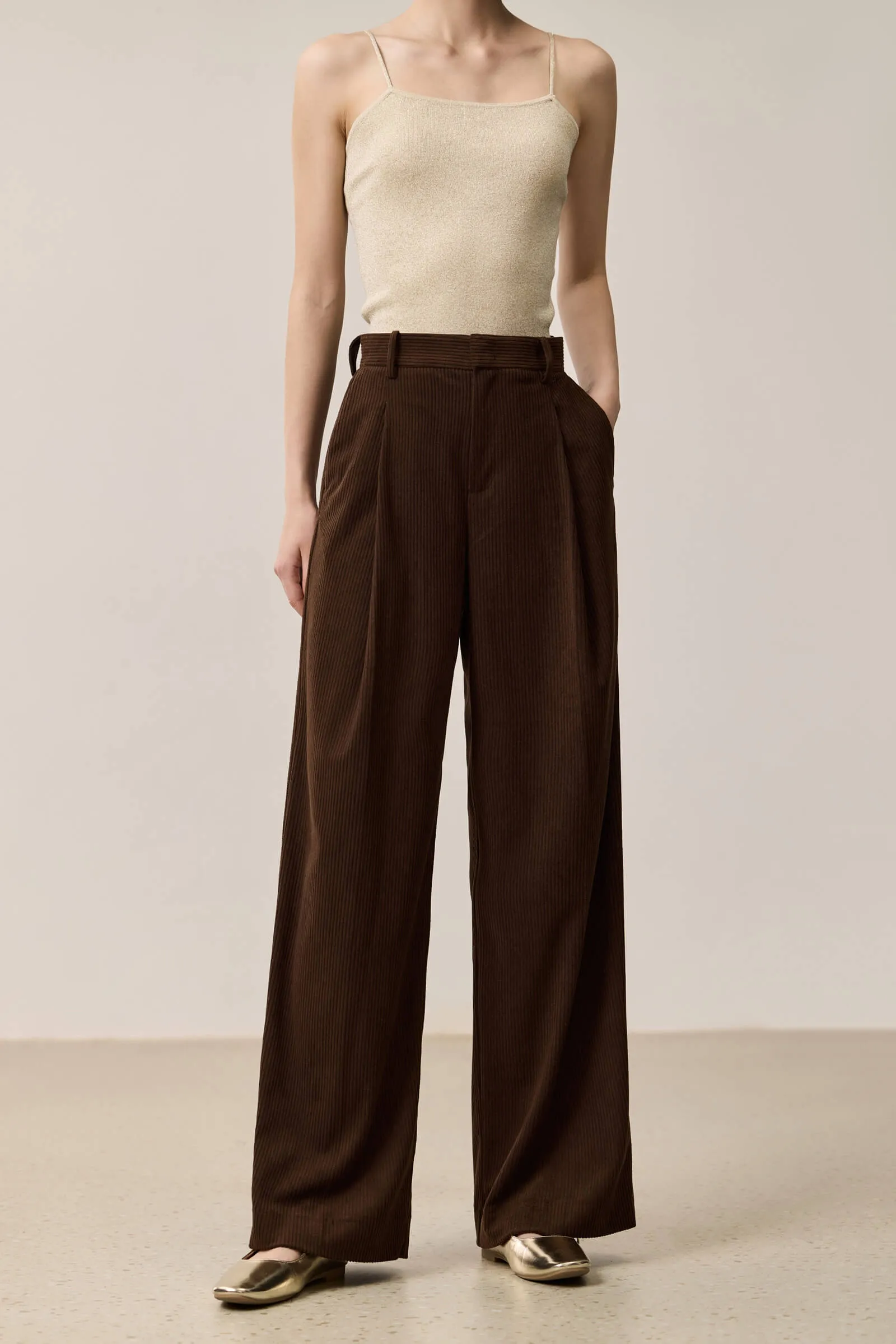 LILY Melange High-Waist Wide-Leg Pants