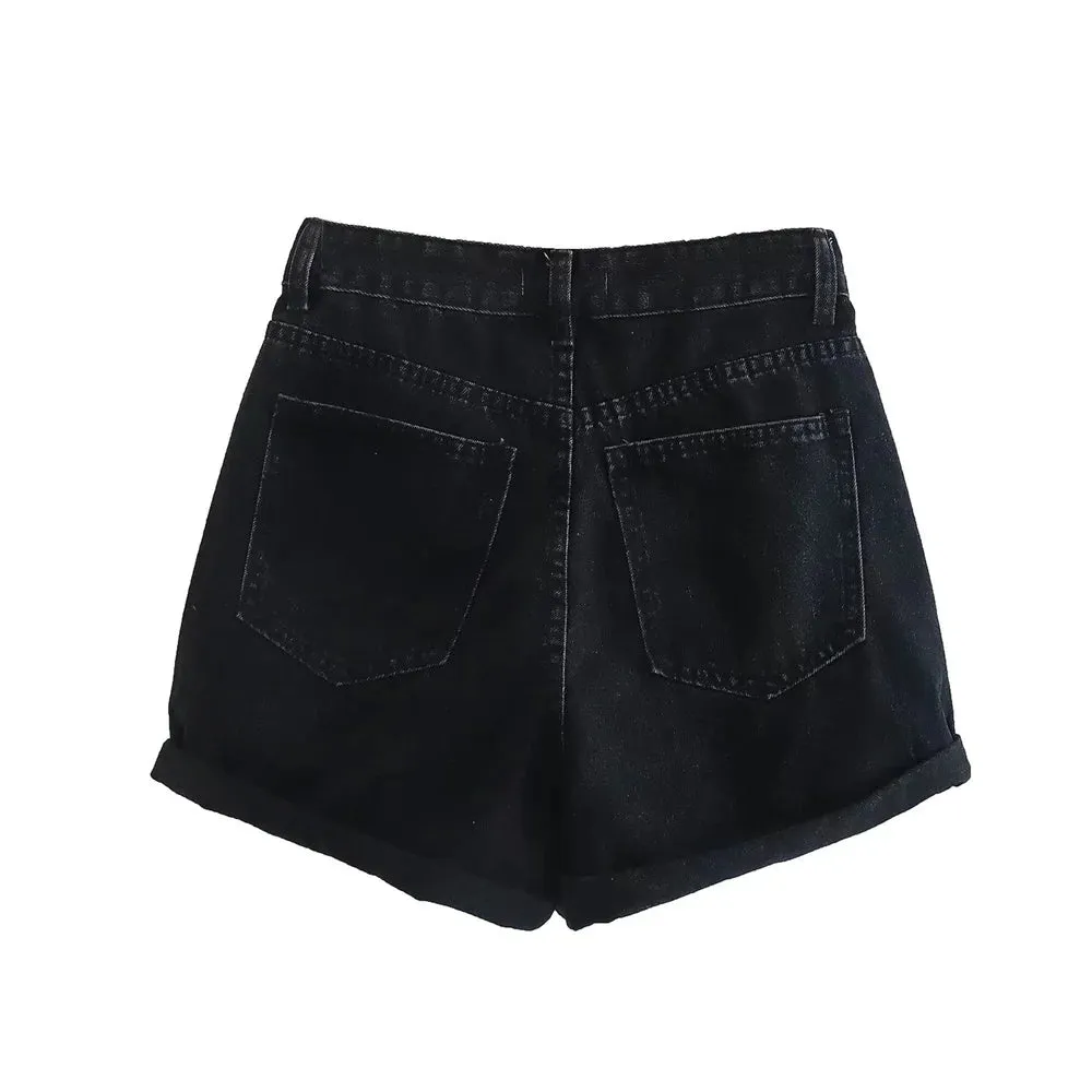 LVSANW 2024 Zarb Spring/Summer New Women's Style Versatile Casual European and American Style denim shorts