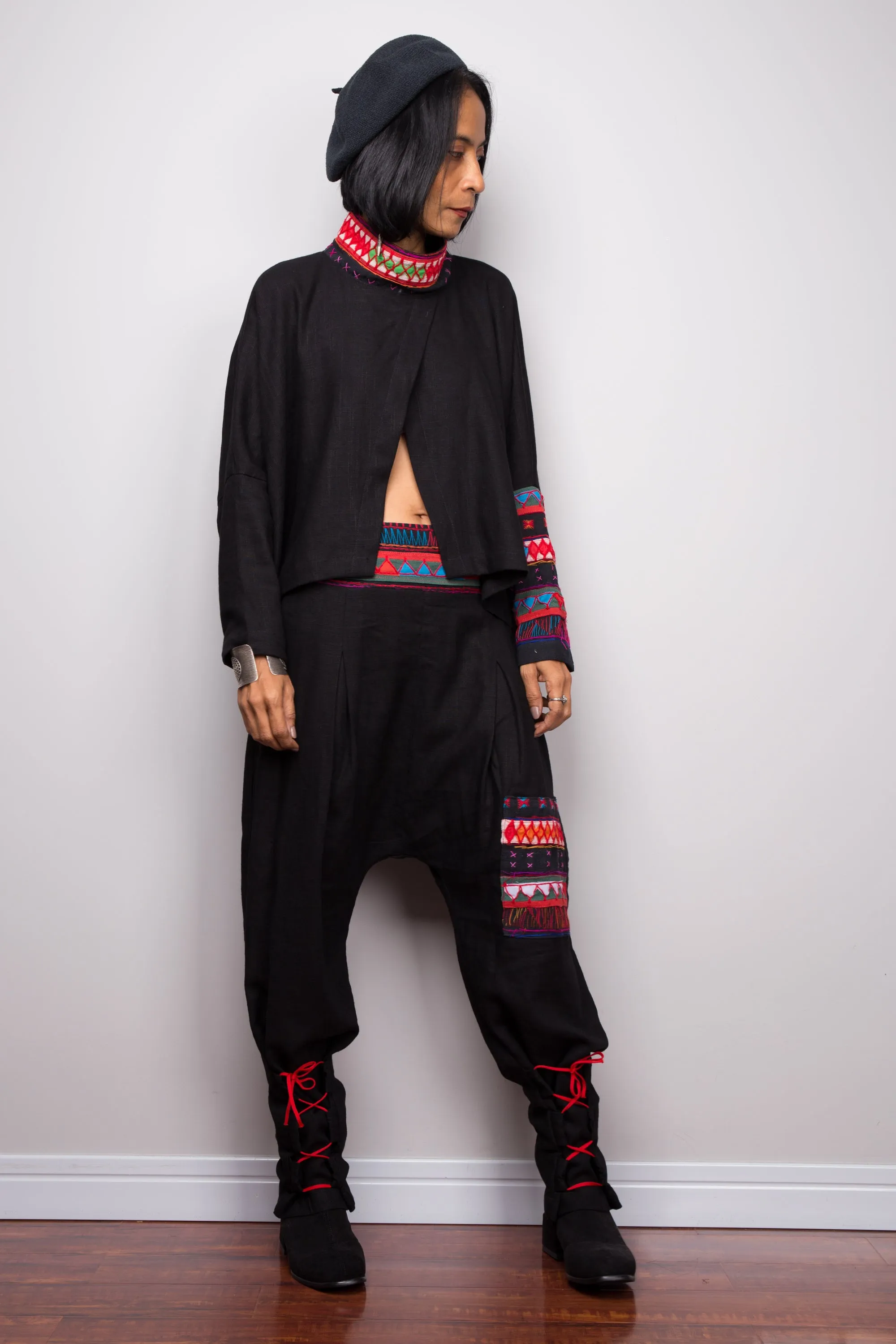 Matching outfit, Hill tribe pants and matching pullover poncho top