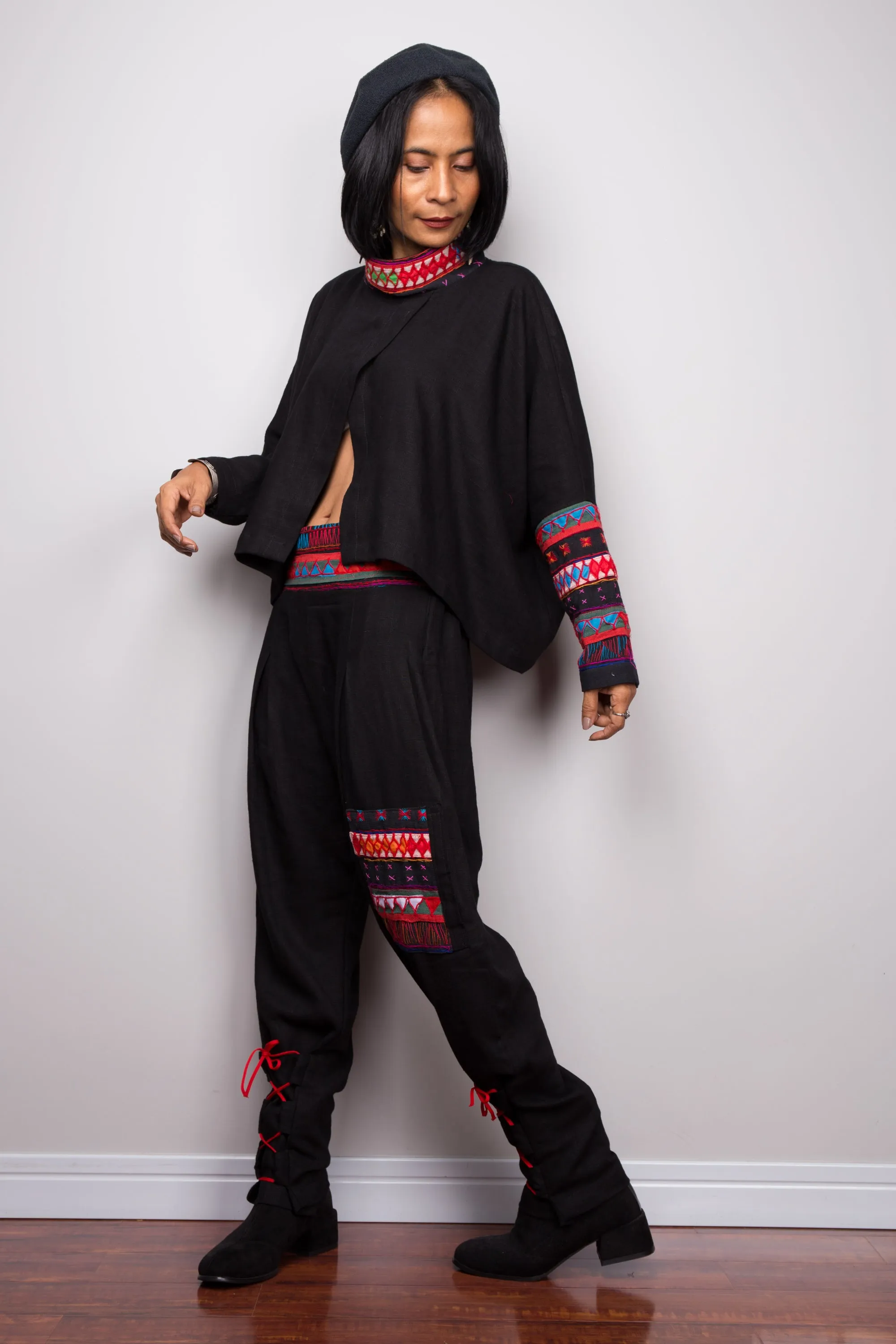 Matching outfit, Hill tribe pants and matching pullover poncho top