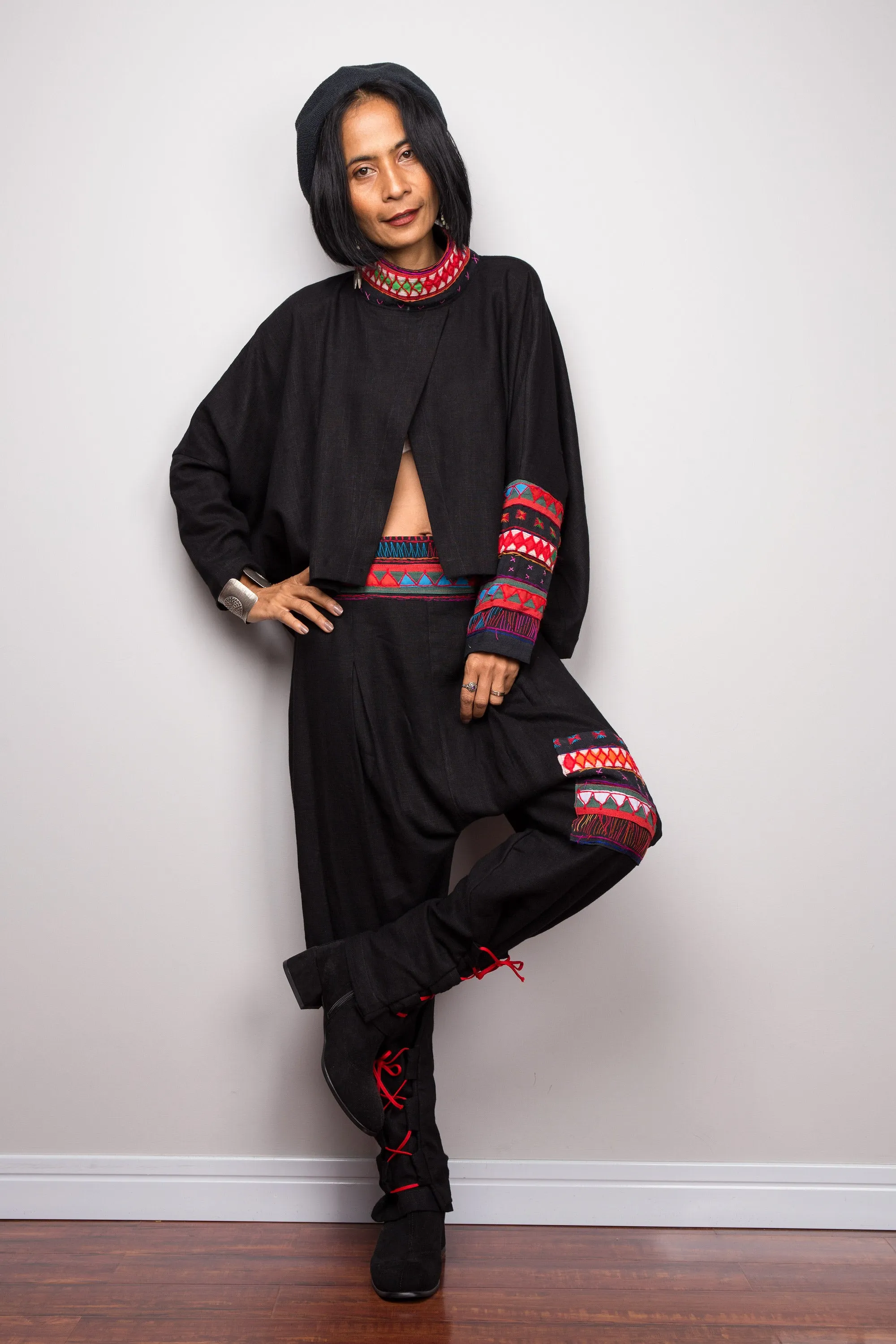 Matching outfit, Hill tribe pants and matching pullover poncho top