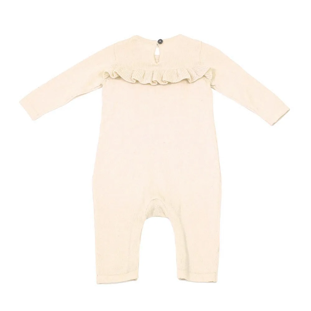 Milan Pastel Knit Ruffle Jumpsuit Romper (Organic Cotton) - 2 Colors