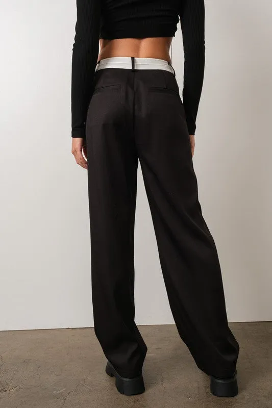 Modern Approach Black   White Wide-Leg Pants