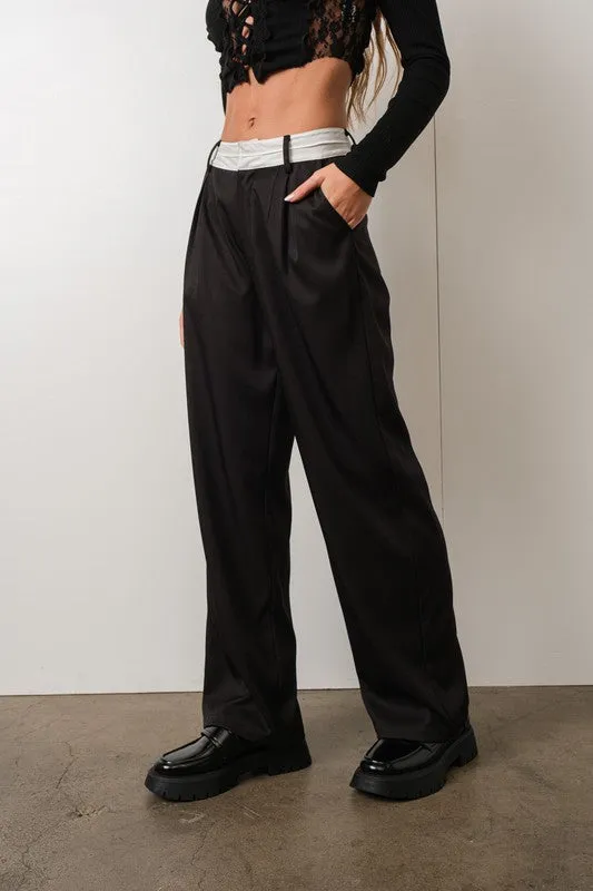 Modern Approach Black   White Wide-Leg Pants