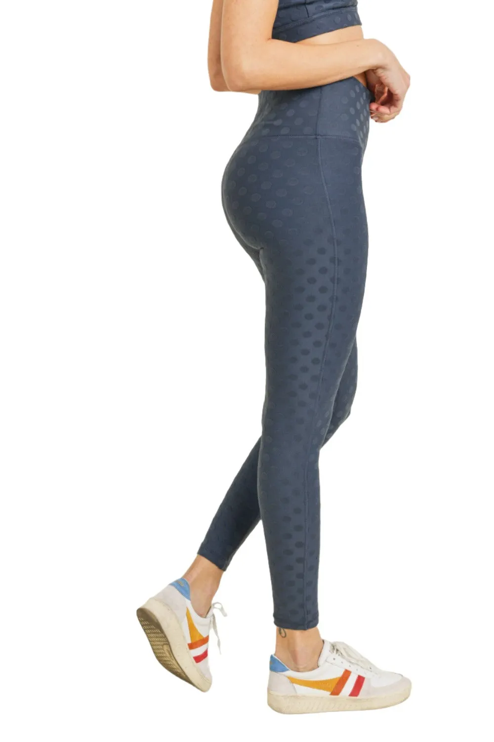 Mono B Textured Polka dot Jacquard TACTEL® High Waist Leggings APH8088