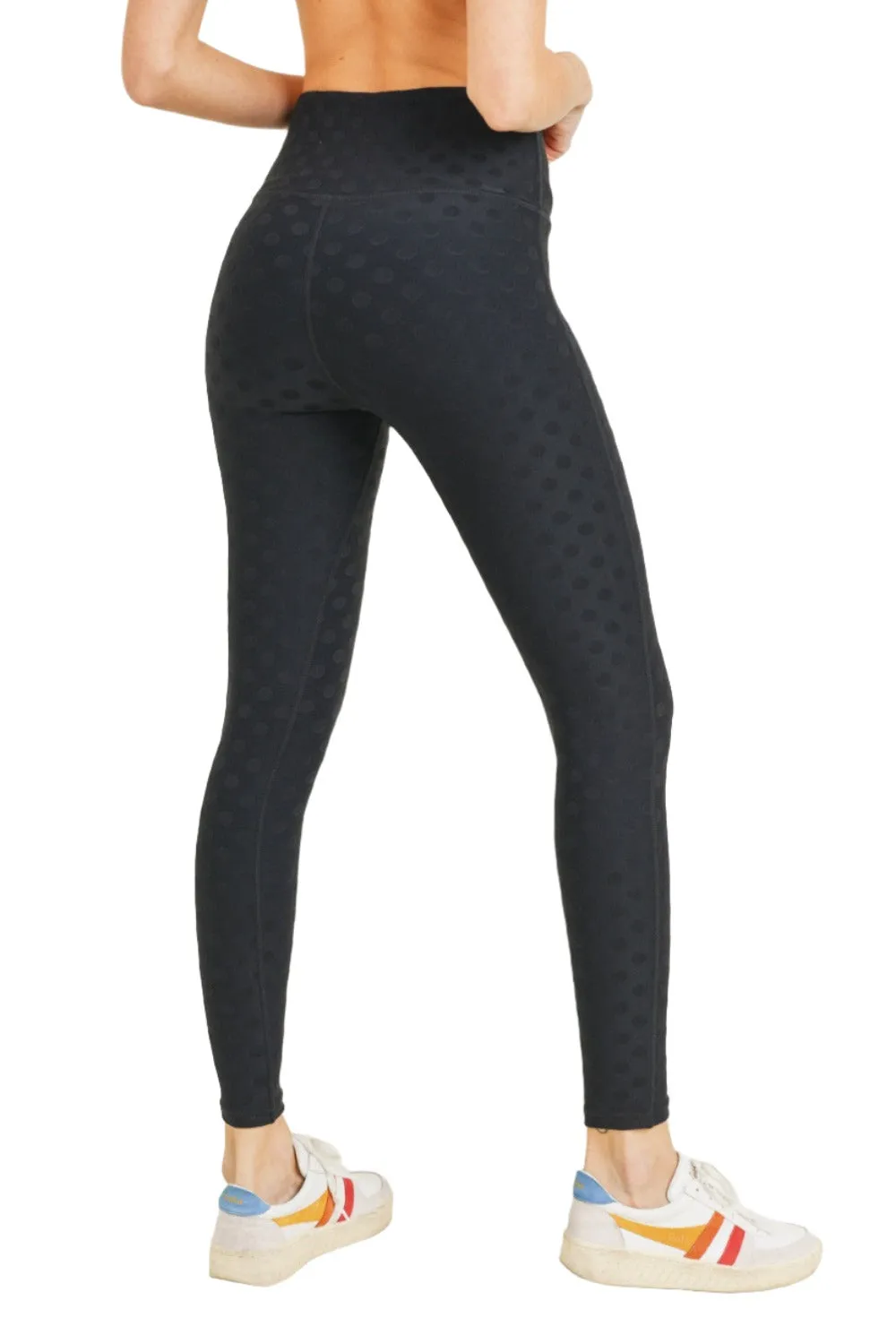 Mono B Textured Polka dot Jacquard TACTEL® High Waist Leggings APH8088