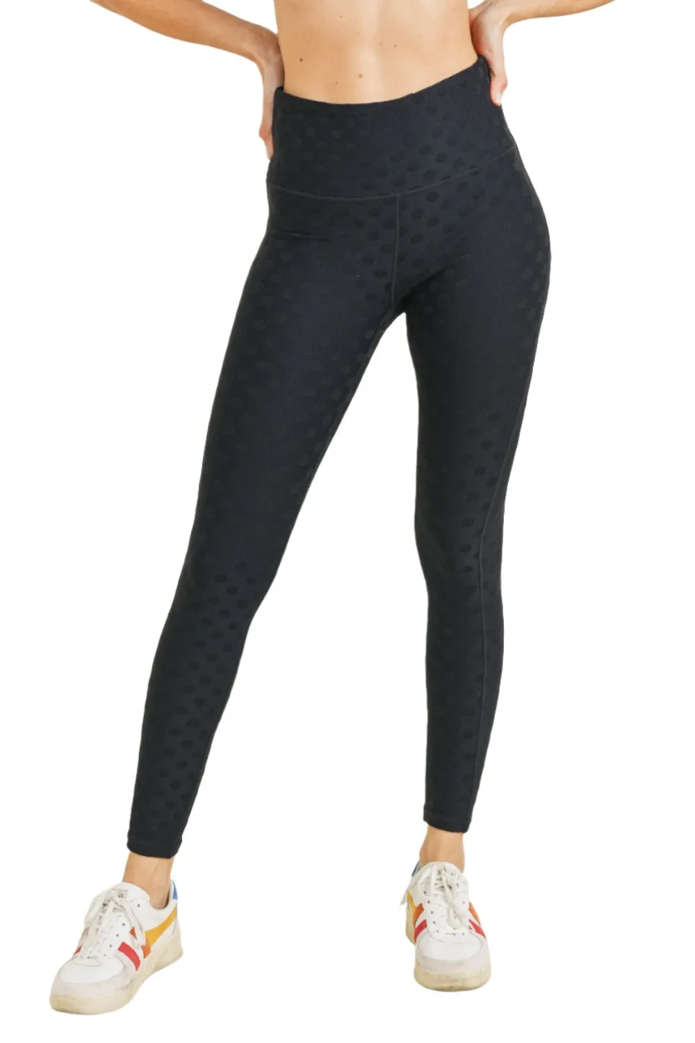 Mono B Textured Polka dot Jacquard TACTEL® High Waist Leggings APH8088