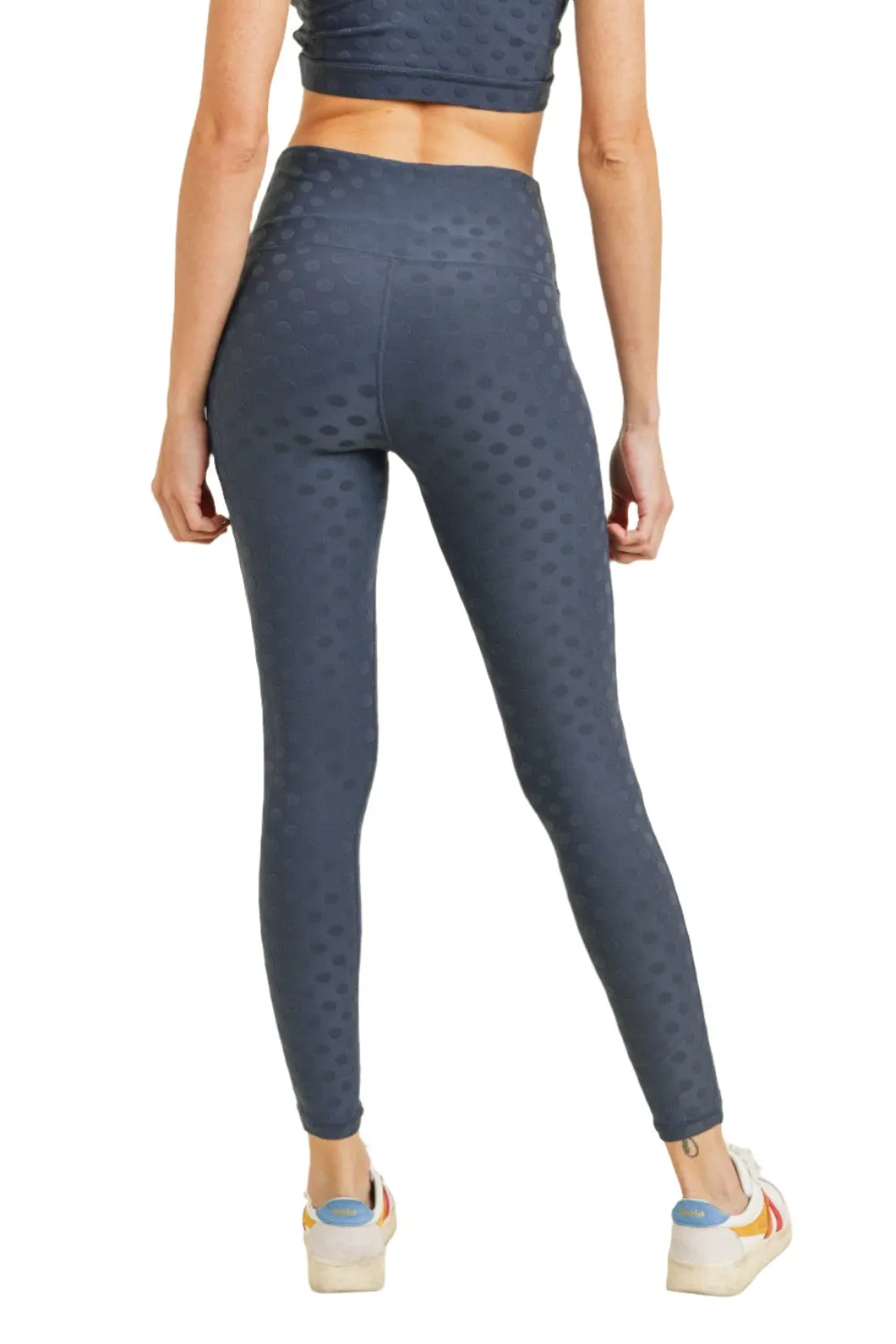 Mono B Textured Polka dot Jacquard TACTEL® High Waist Leggings APH8088