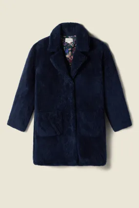 Obriana Coat Navy Fleece