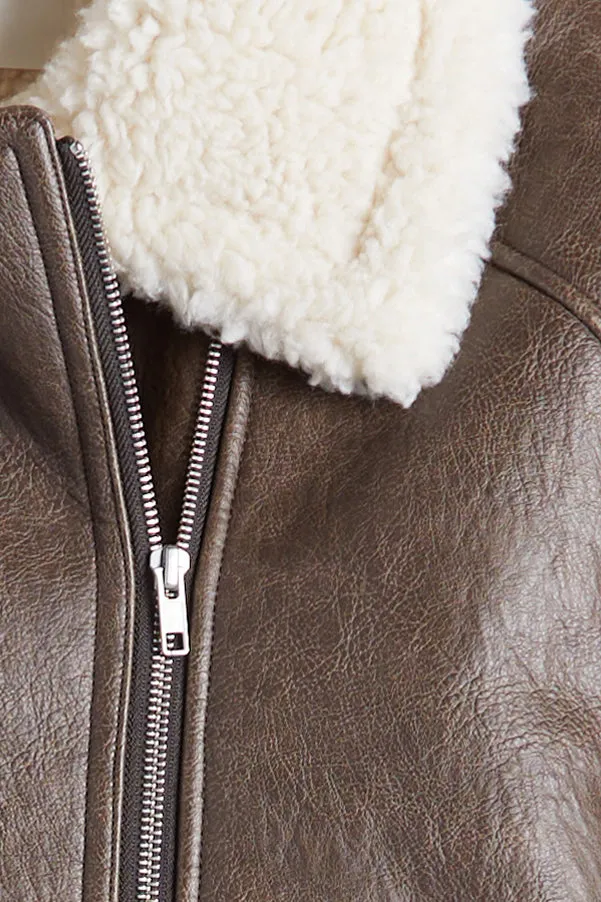 OVERSIZED SHERPA AVIATOR JACKET