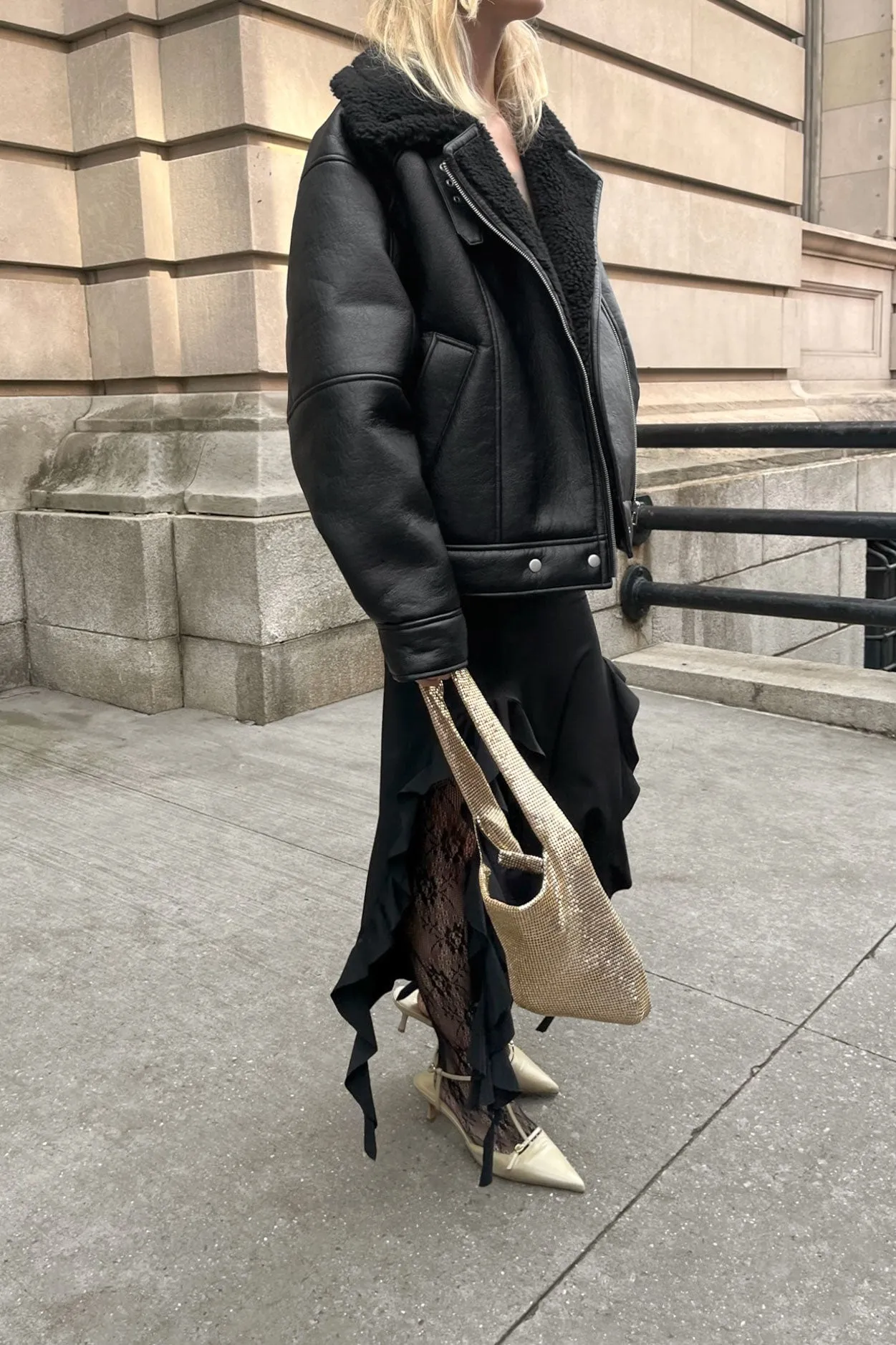 OVERSIZED SHERPA AVIATOR JACKET