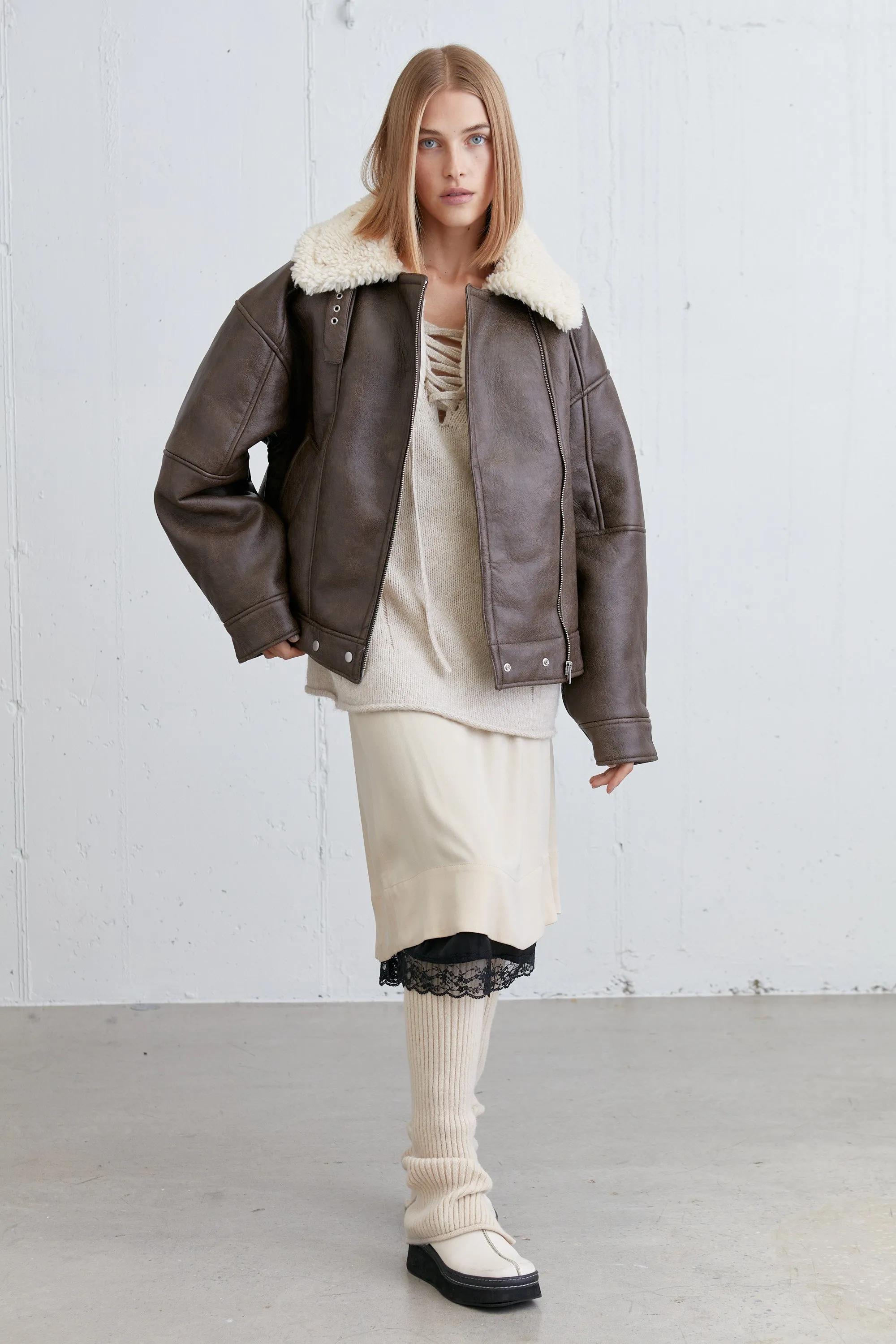 OVERSIZED SHERPA AVIATOR JACKET