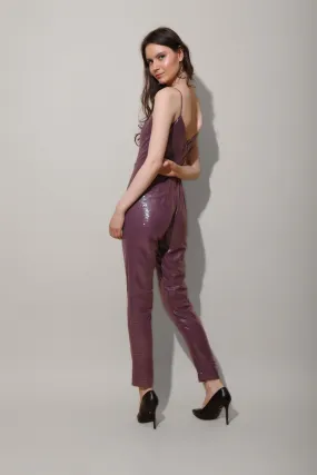 Purple Sequins Jumpsuit