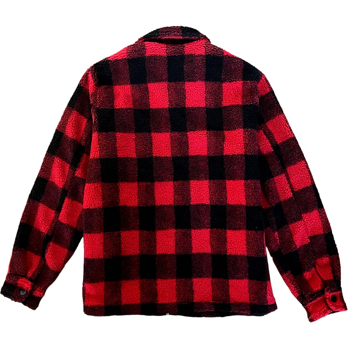 Red And Back Buffalo Plaid Mens Sherpa Jacket