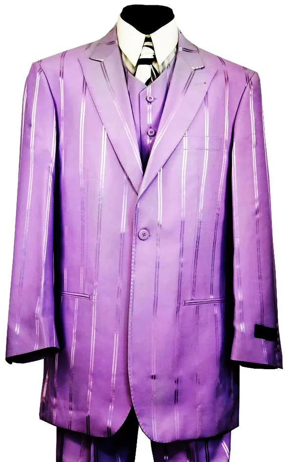 Reflective Stripes 3pc Zoot Suit Set - Lilac