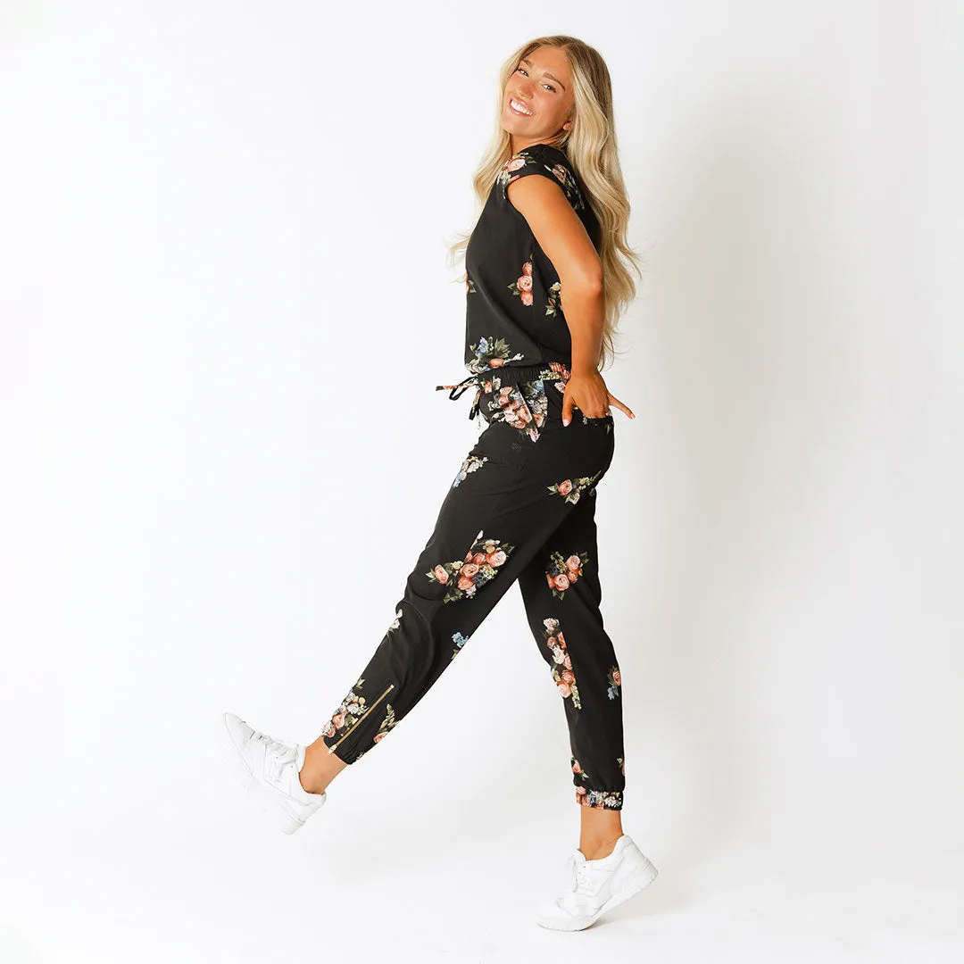 Rose Black Jumpsuit