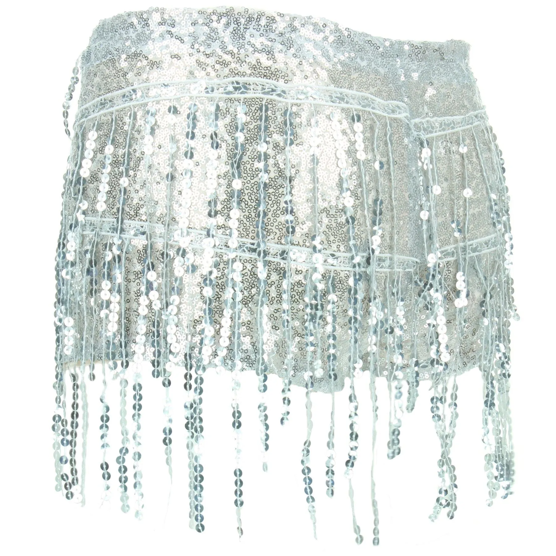 Sequin Tassel Hot Pants - Silver