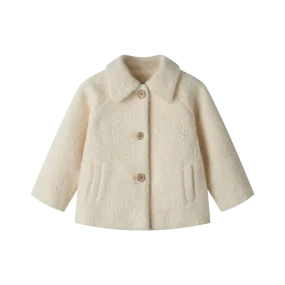 sherpa collared jacket - creme