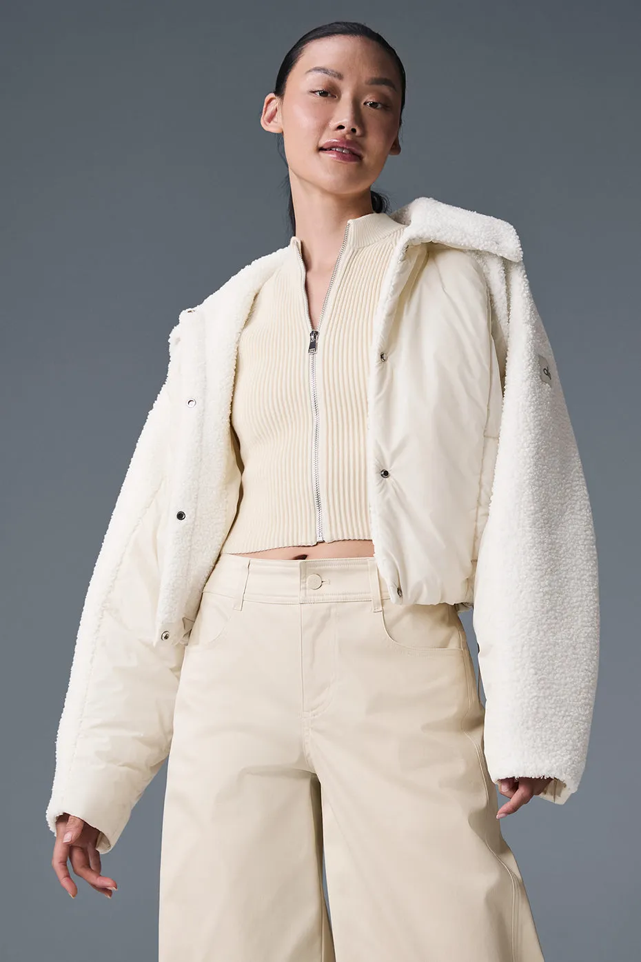 Sherpa Cozy Escape Puffer - Ivory/Ivory