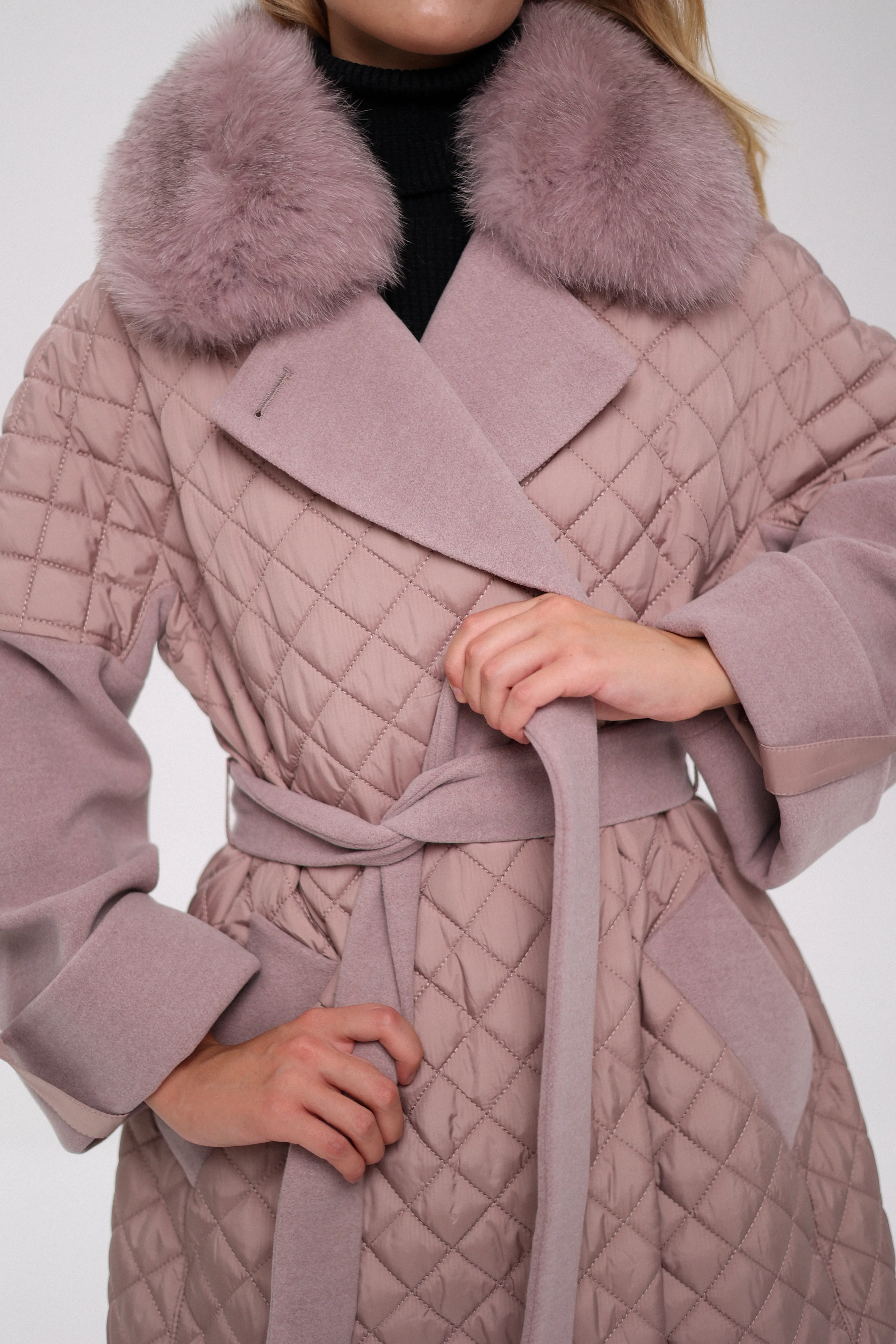 Sienna Genuine Polar Fox Fur Trim Coat