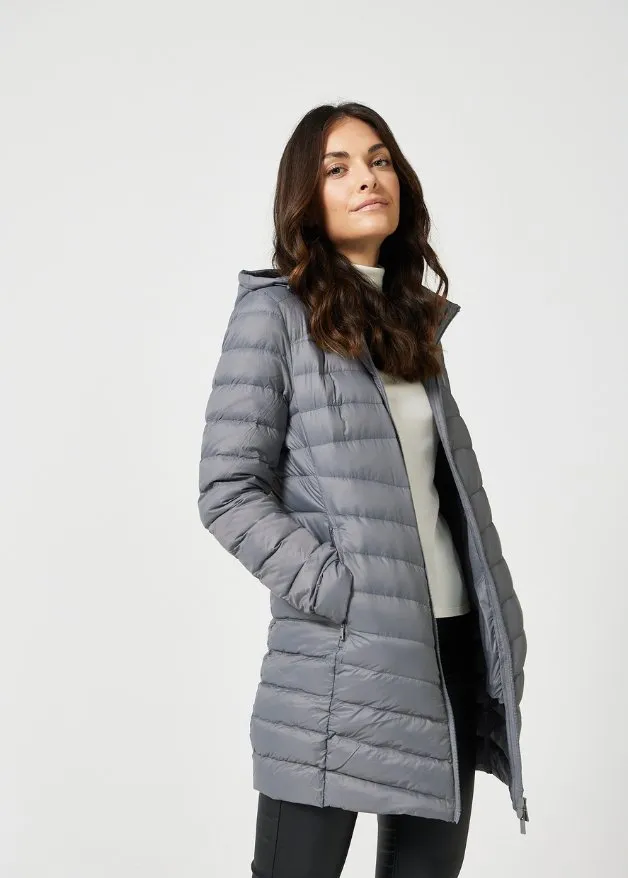 Smoke Duck Down Puffer Coat