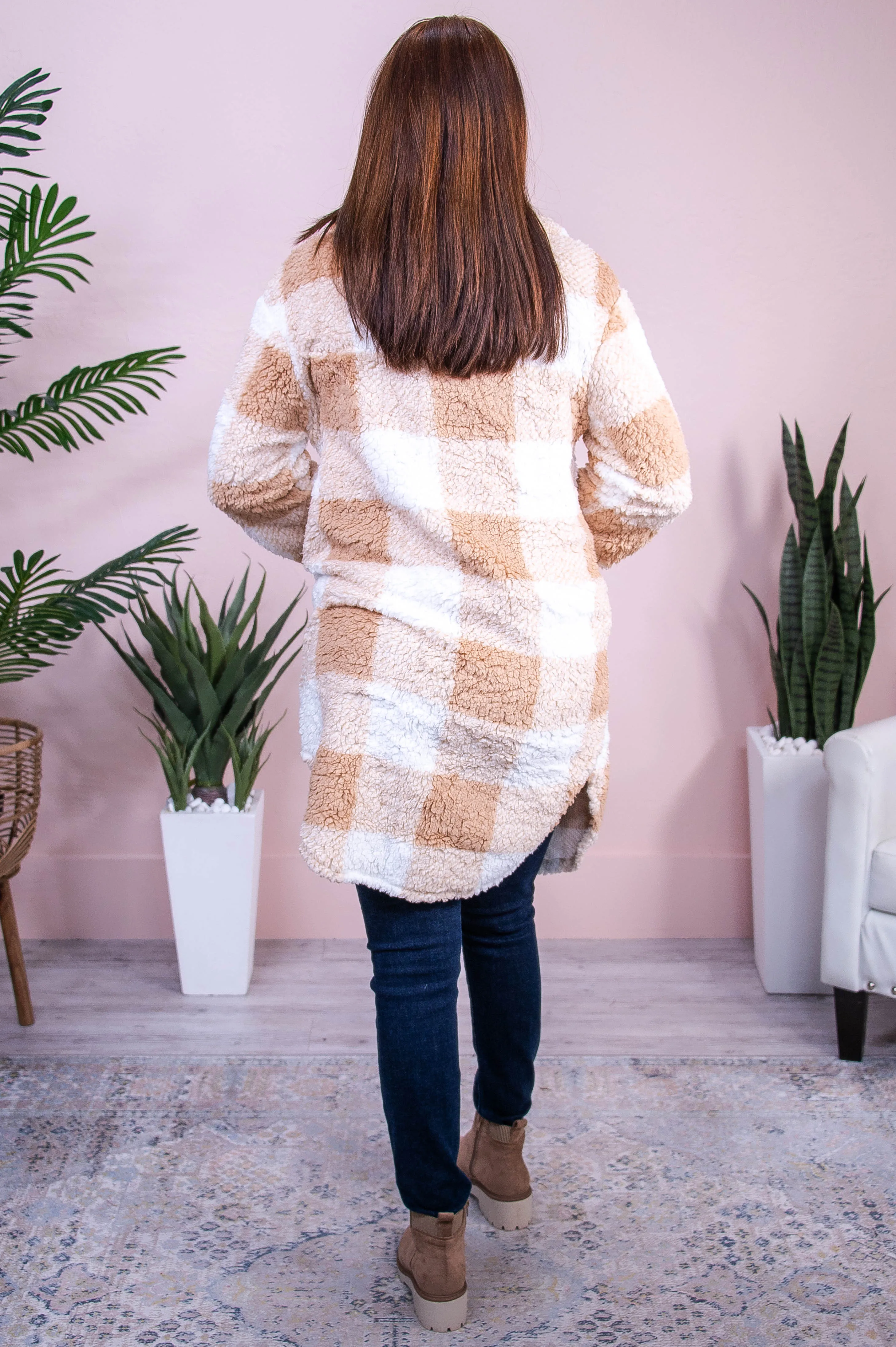 Spare My Heart Tan/White Sherpa Jacket - O5561TN