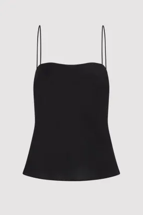 STRAIGHT NECK SINGLET - BLACK