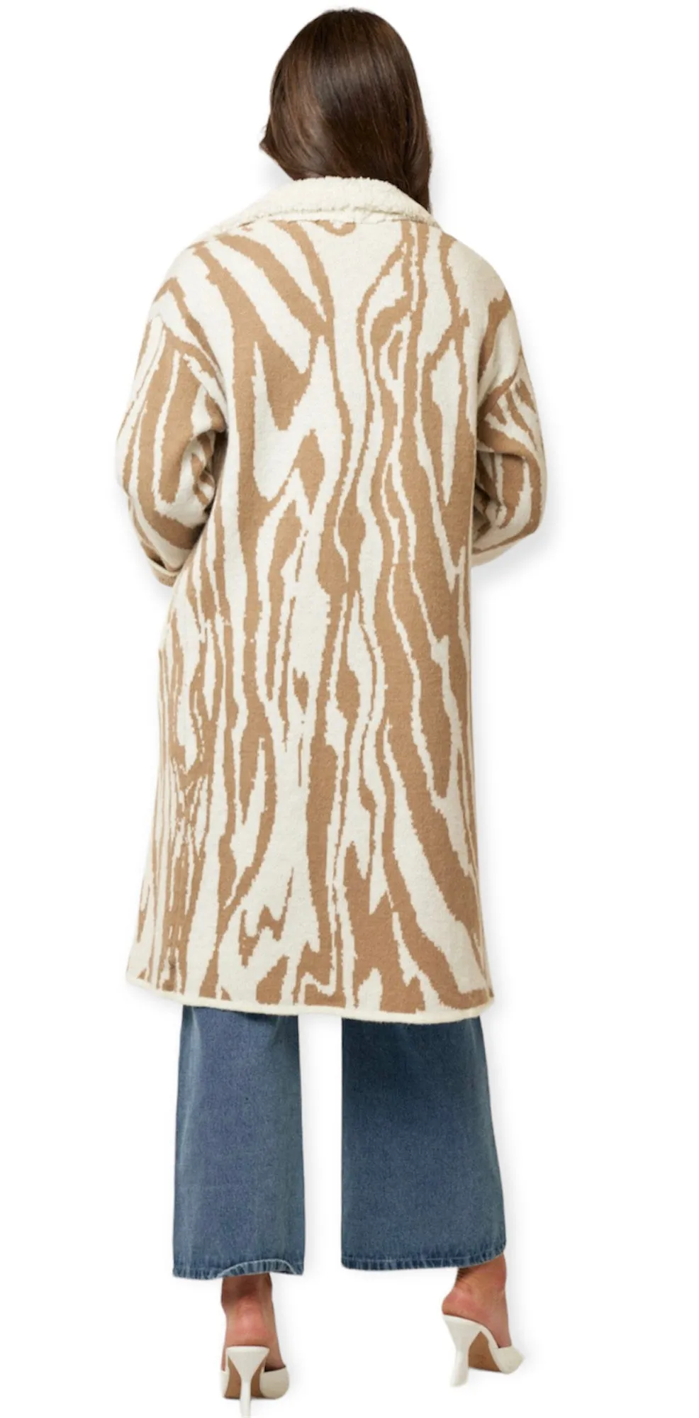 The Alexi Sherpa Coat Zebra Print Jacket