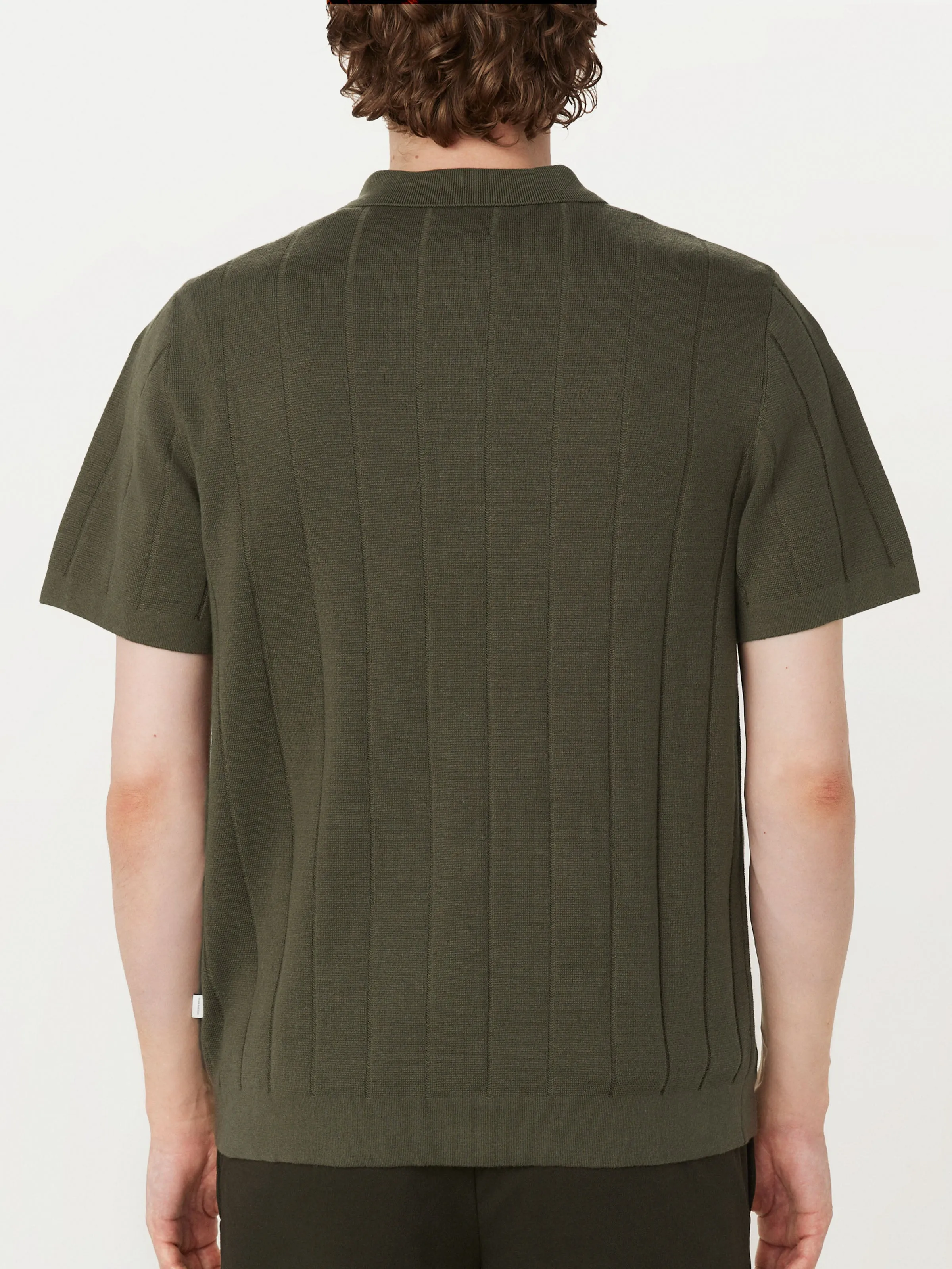 The Knit Button Up Polo in Green