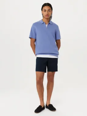 The Zip Up Polo Knit in Blue