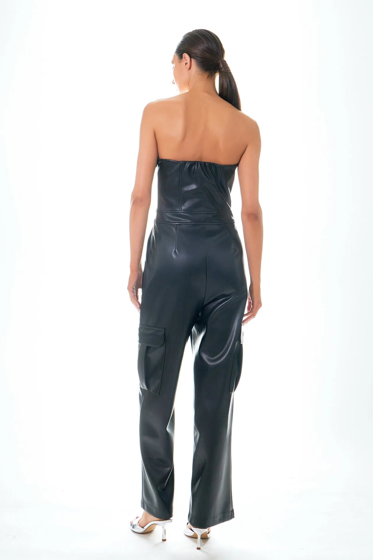 Tube Top Cargo Jumpsuit