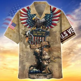 U.S Veteran All Gave Some Some Gave All 3D Print Hawaiian Shirt, Veteran Apparel