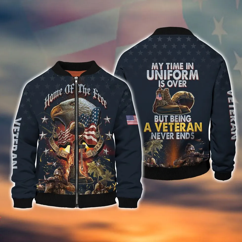 Veteran Home Of The Free Polo Shirts, Being Veteran Never End 3D Hoodie, Veteran Clothing 2022