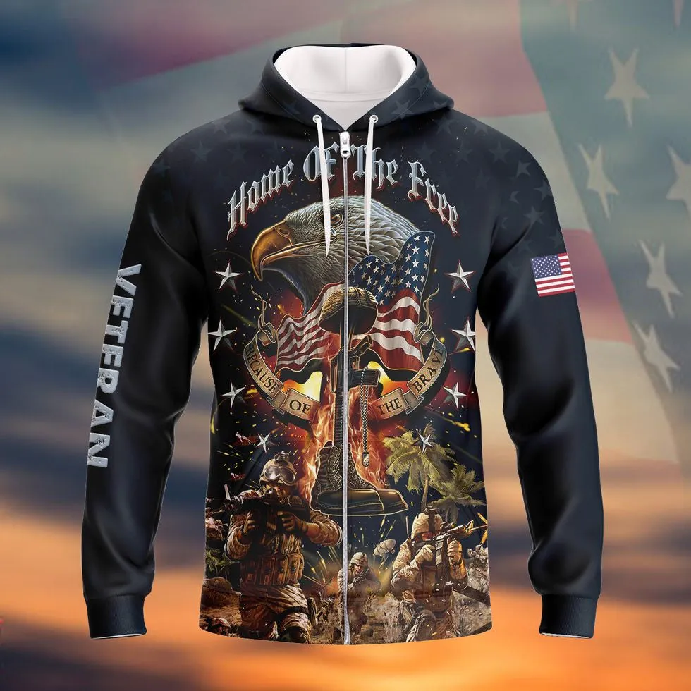 Veteran Home Of The Free Polo Shirts, Being Veteran Never End 3D Hoodie, Veteran Clothing 2022